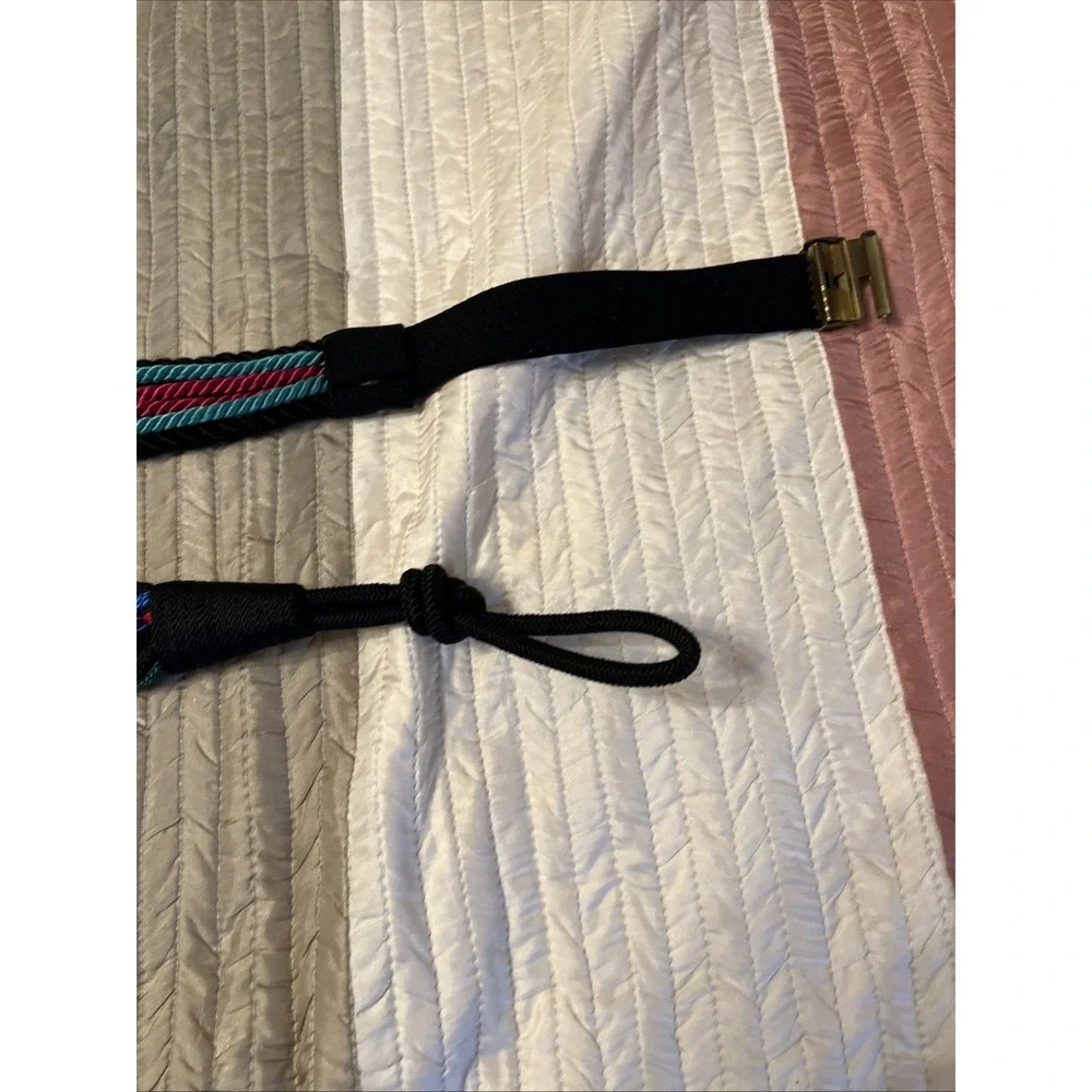 Vintage STRETCH MULTI COLOR ROPE CORDS BELT 2 Piece/ Sizes Hippie ☮️🌈🕺 Unisex?